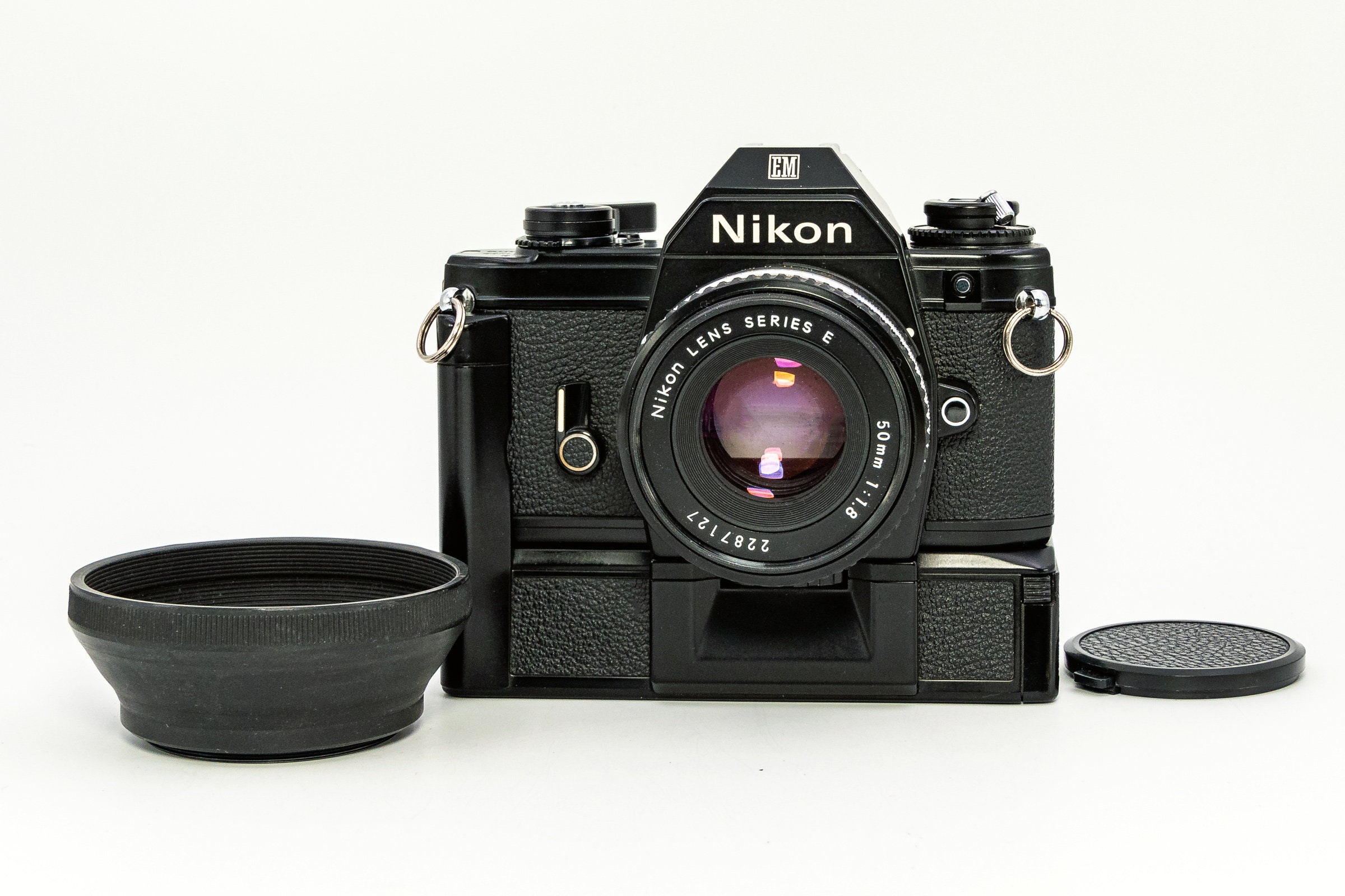 Nikon EM with Nikon Series E 50mm F1.8 Prime Lens, Battery Grip, Nikon