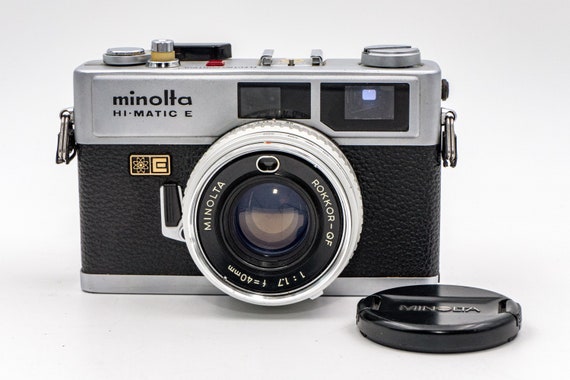 Minolta Hi-Matic E Rangefinder with Rokkor-QF 40mm 1:1.7 fast lens. Mint Condition!