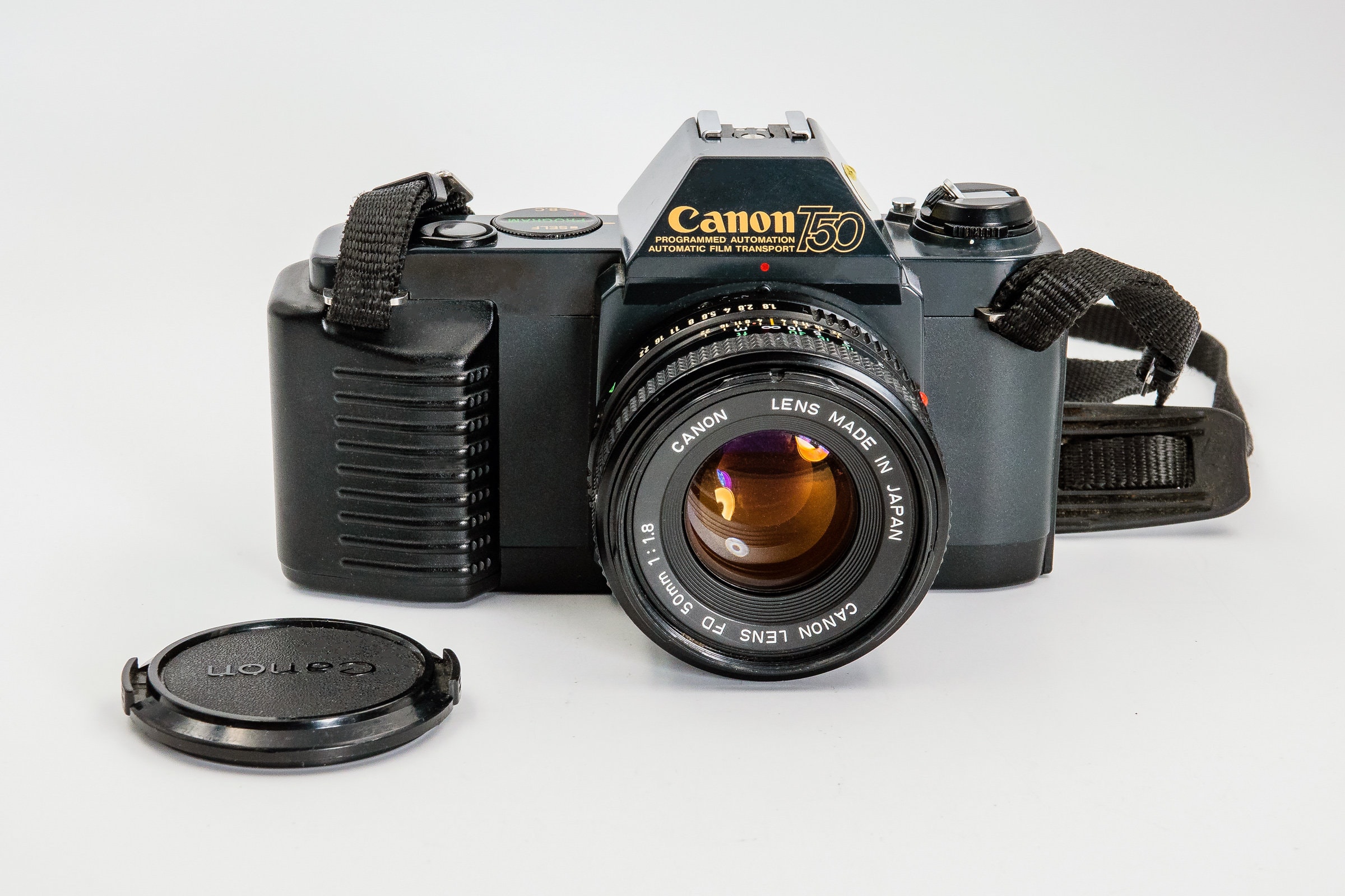 Canon T50 SLR Film Camera with Canon FD 50mm F1.8 lens, Programmed