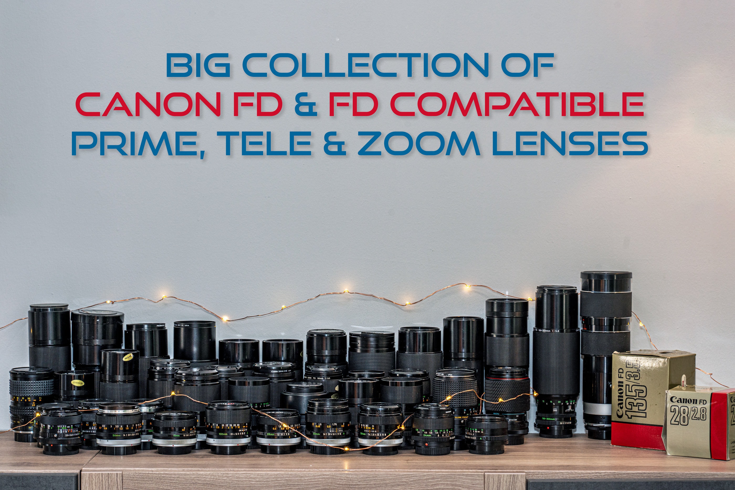 Professional CANON FD Lens Collection With Various Focal Professional CANON FD Lens Collection With Various Focal