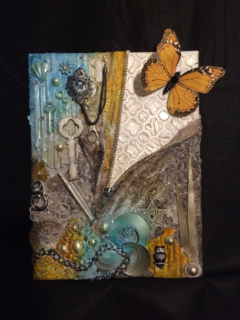 Butterfly Free Mixed media on 9x12 canvas Etsy