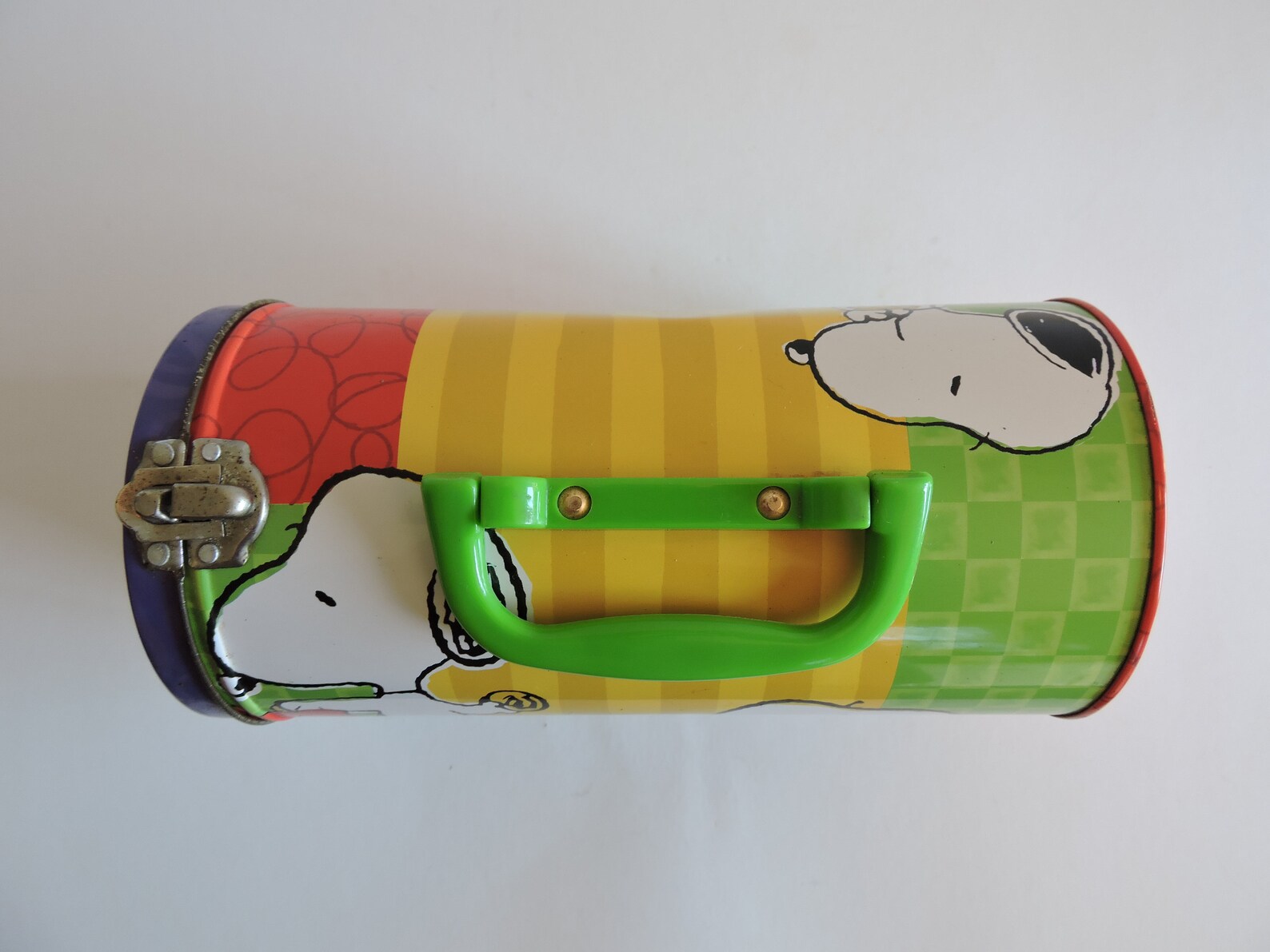 Snoopy Tin Mailbox Lunch Box Green Purple Chocolate Chip Etsy