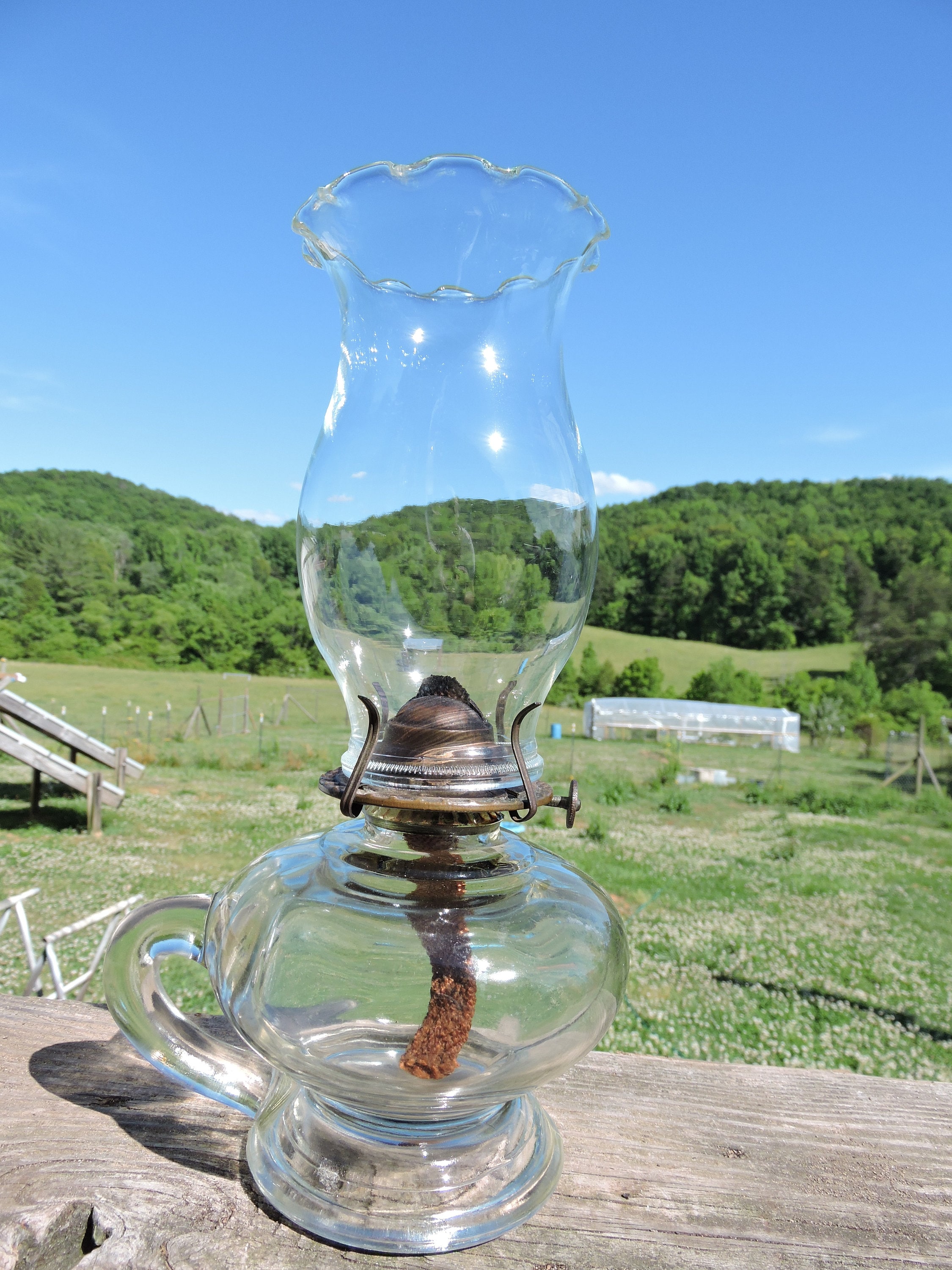 Antique Kerosene Lamp 10's 20's with handle 10 Etsy