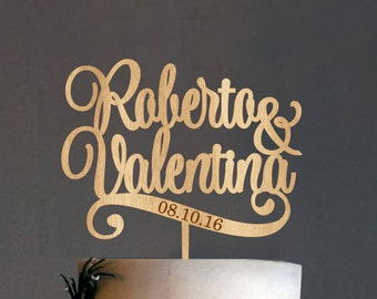 Wedding Cake Topper Names Bride Groom Cake Topper Personalized Rustic Cake Topper Gold cake topper Silver cake topper