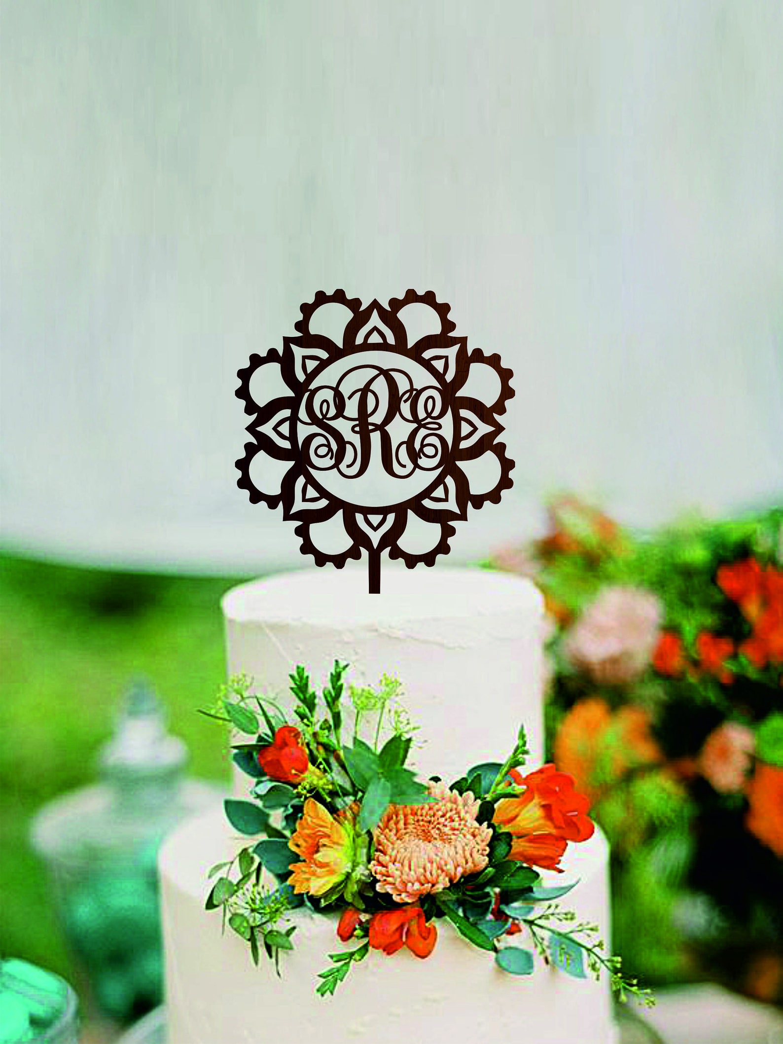 Initial Cake Topper Monogram Cake Topper Ornament Topper Etsy