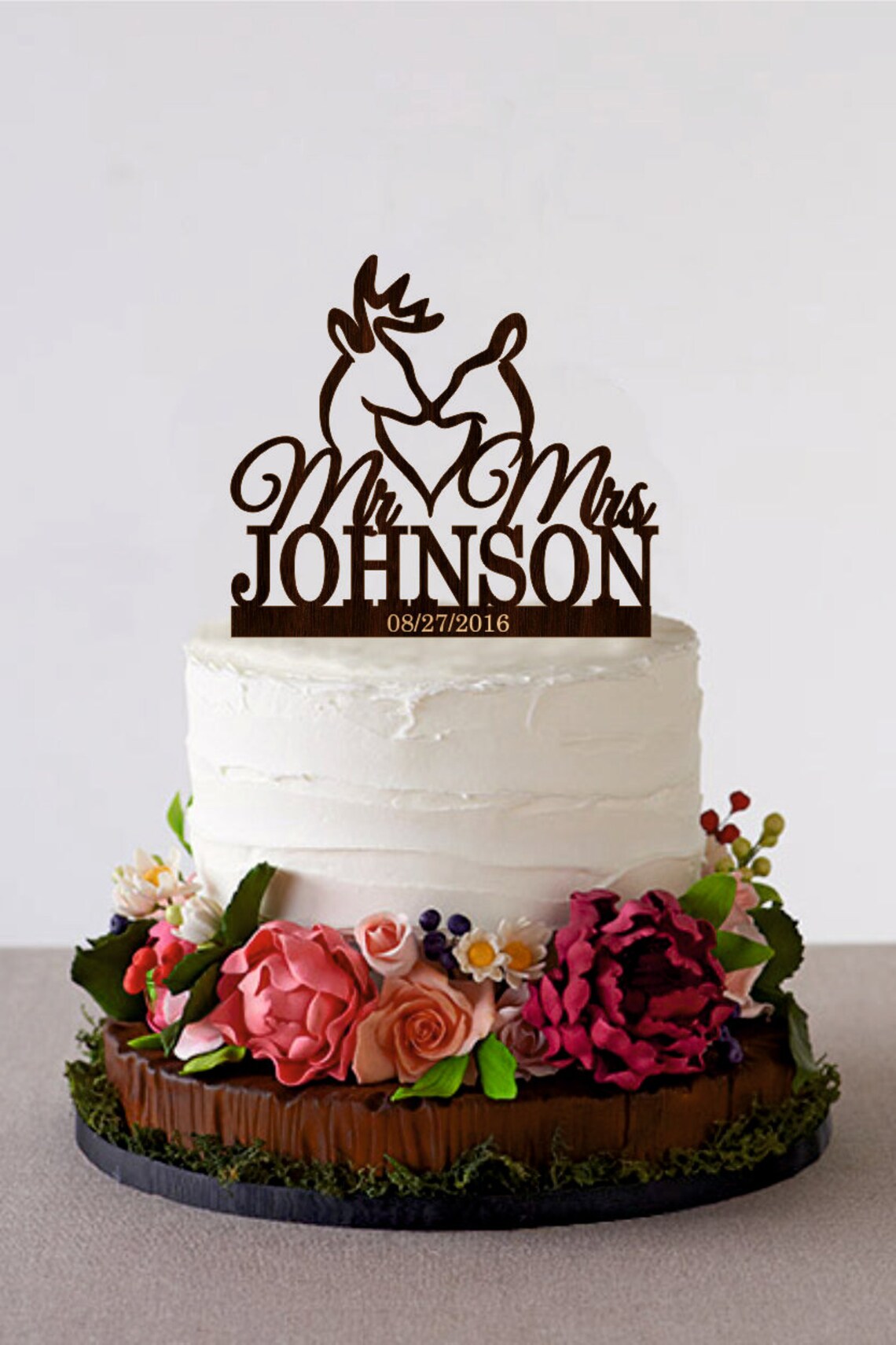 Deer Wedding Cake Topper the Hunt is Over Cake Topper Last Etsy