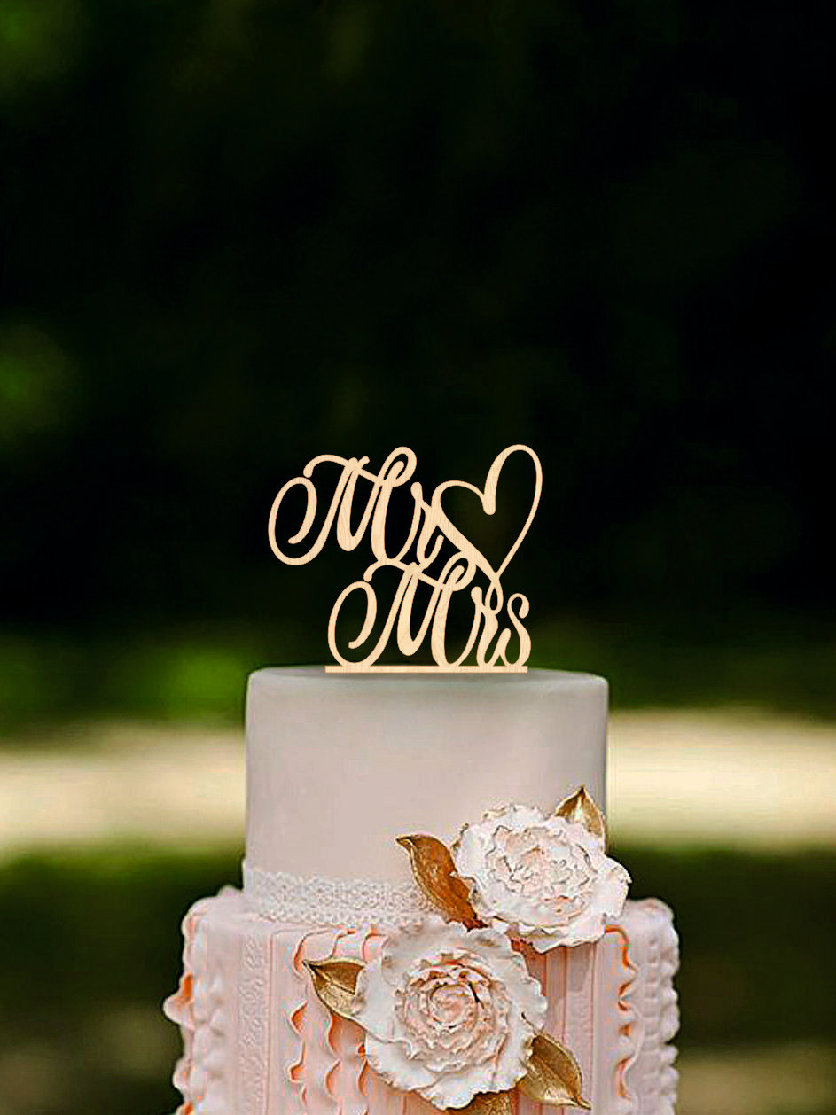 Mr Mrs Wedding Cake Topper Wooden Cake Topper Custom Mr and | Etsy