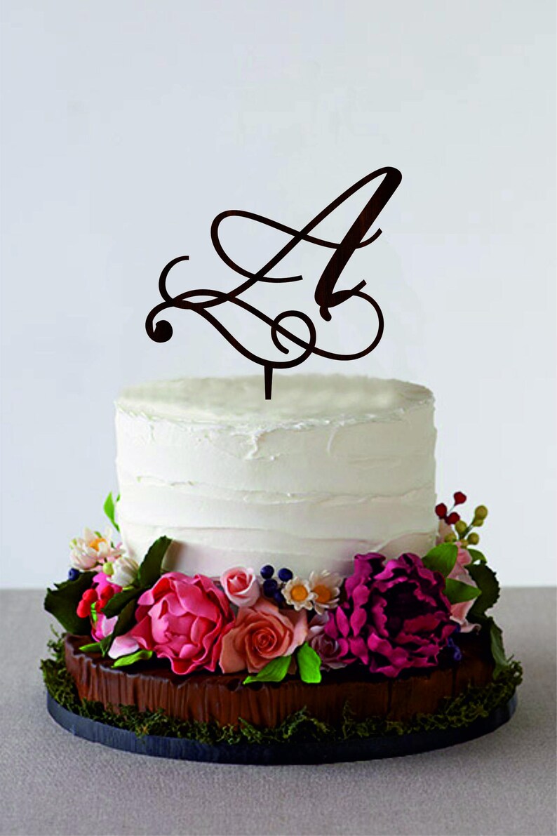 Initial cake topper letter A wedding cake toppers