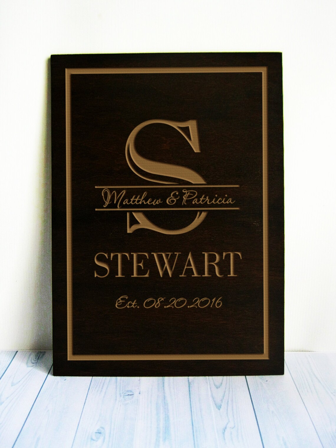 Last Name Art Personalized Wedding Gifts for Couple Wood Etsy