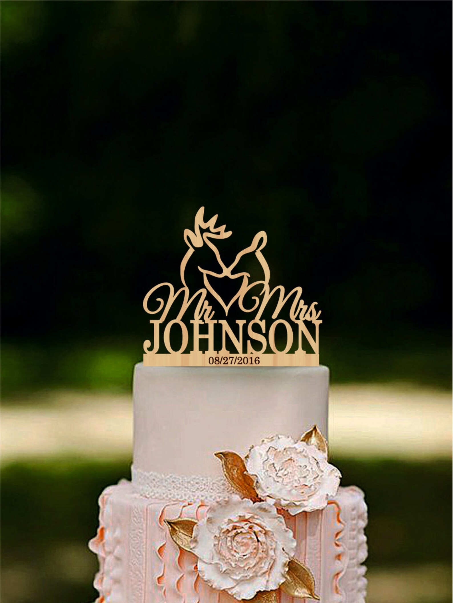 Deer Wedding Cake Topper the Hunt is Over Cake Topper Last Etsy