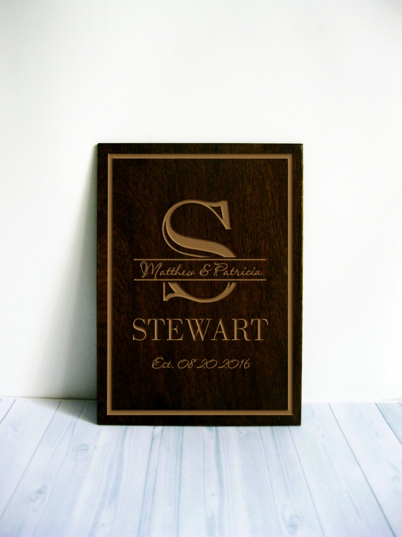 Last Name Art Personalized Wedding Gifts for Couple Wood Etsy