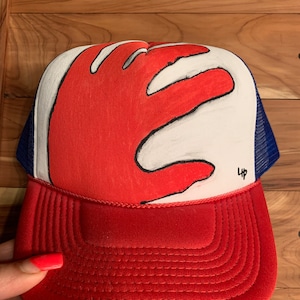 For Sale Custom MMIW Red Hand Trucker Hat