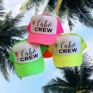 CABO CREW Hats, Bachelor Party Hat, Crew Hat, Team Crew, Totally Customizable Trucker Cap / Cabo/ Beach Vacation, Bridal Party,