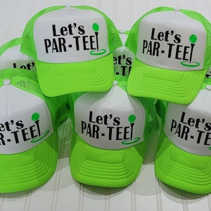 PAR-TEE HATS, Let&#39;s Part Tee Hats, Totally Customizable Trucker Cap / Pool Party / Vegas Miami / Beach Vacation