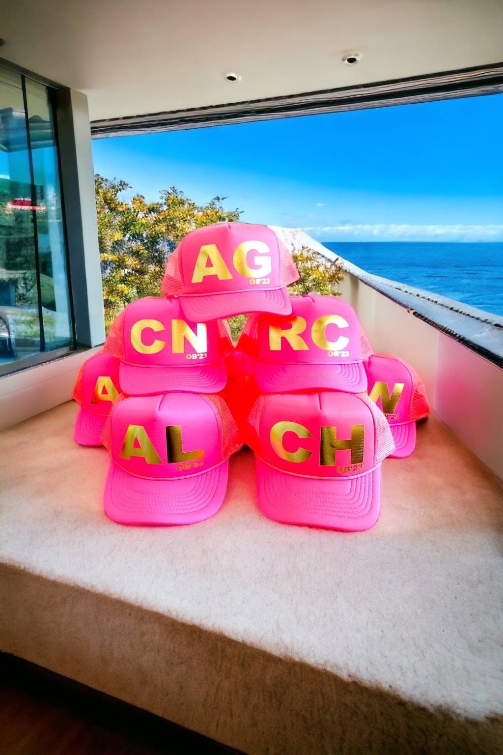 Custom Gold Foil Trucker Hat: Bridesmaid, Beach Party