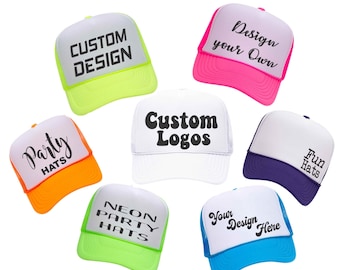 Custom Design Trucker Hats, Neon Party Hats