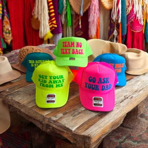Original Otto Brand Custom Neon Trucker Hat, Party Vacation Snapback, Personalized Saying