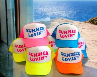 Summer Lovin' Trucker Hats/ Pool Party / Beach Vacation /  Bridesmaid Hat /Glitter Trucker Hats/ Vacation Hats/ Beach Hats