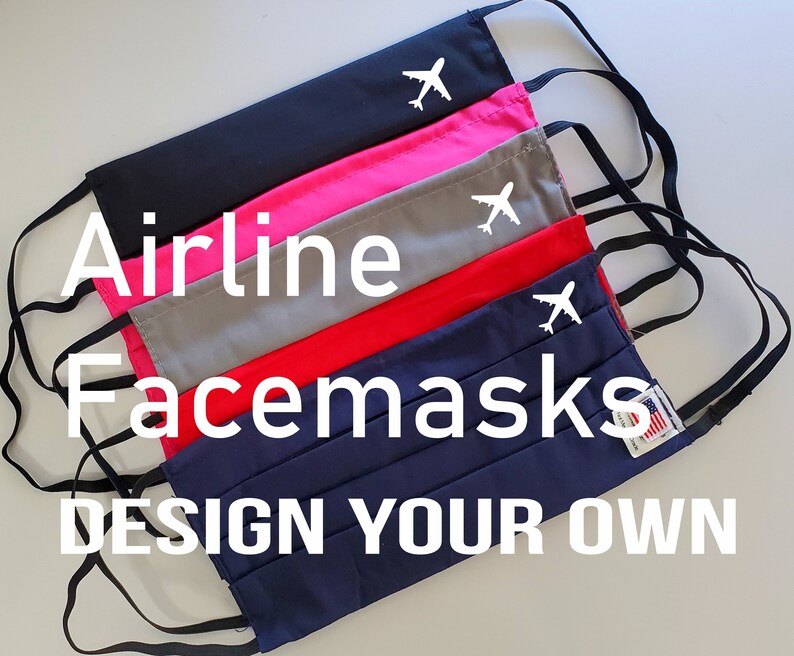 Airline Face Mask Airplane Face Mask Made in USA With Filter Etsy
