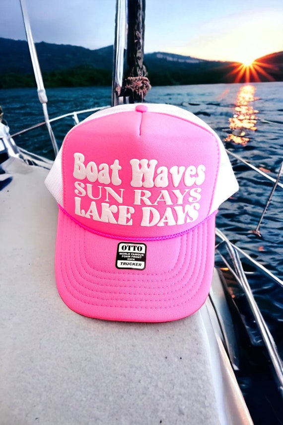 Boat Days Hat, Puff Print Hat, Lake Waves Hat -  Canada