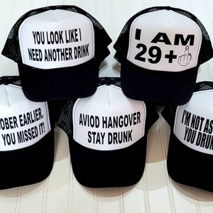 Middle Finger Birthday Hats/Totally Customizable Trucker Cap / Pool Party / Miami / Vegas / Beach Vacation / Dirty Thirty