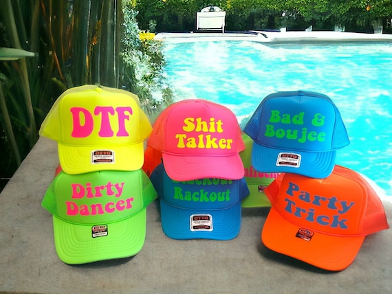 Custom Neon Trucker Hat: Party, Vacation, Bridesmaid
