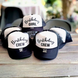 BIRTHDAY SQUAD HATS, Totally Customizable Trucker Cap / Pool Party / Vegas Miami / Beach Vacation