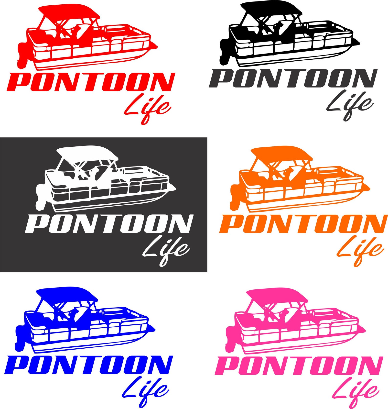 Pontoon Boat Decal Etsy