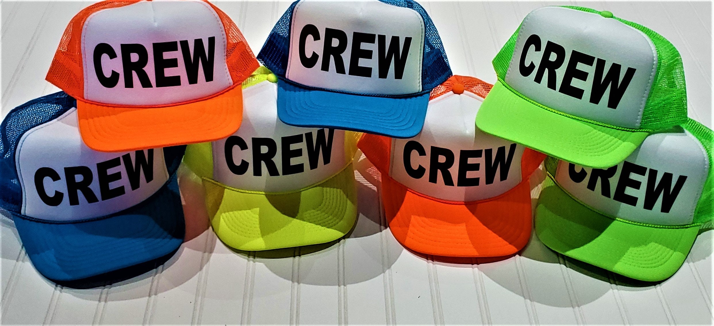 NEON PARTY HATS Crew Hats Bachelor Party Hat Crew Hat Team Etsy