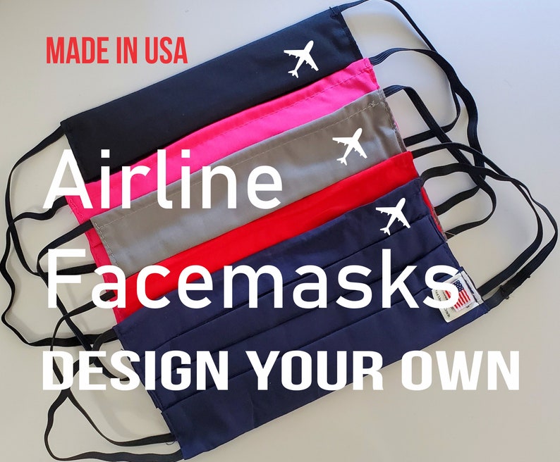 Airline Face Mask Airplane Face Mask Made in USA With Filter Etsy