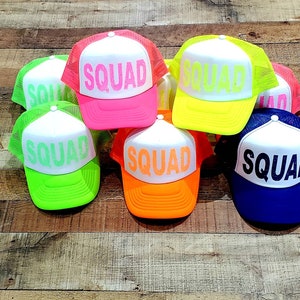 NEON PARTY HATS, Glitter, Bachelorette Hat,Totally Customizable Trucker Cap / Pool Party / Vegas Miami / Beach Vacation / Bridesmaid Hat