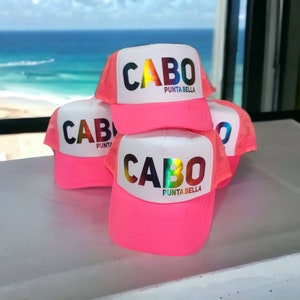 CABO CREW Hats, Bachelor Party Hat, Crew Hat, Team Crew, Totally Customizable Trucker Cap / Cabo/ Beach Vacation, Bridal Party,