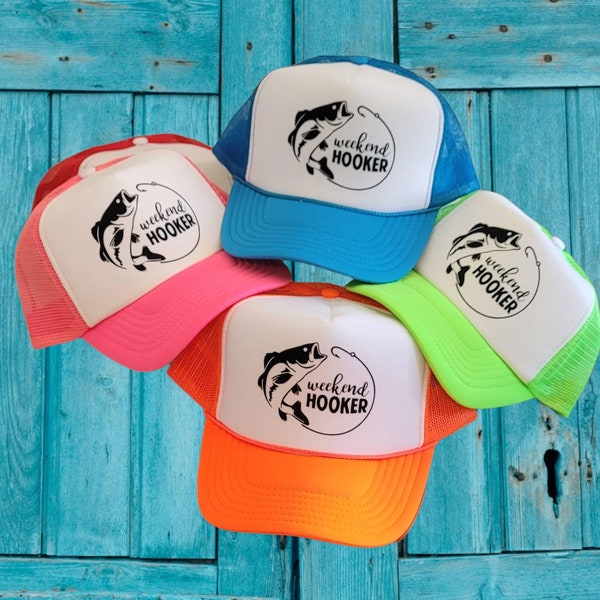 Fishing Trip Hat, Party Hats, Weekend Hooke Hats/ Bachelor Party Hat, Crew Hat, Team Crew, Totally Customizable Trucker Cap  Beach Vacation