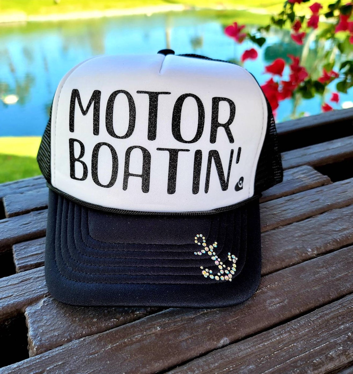 Motor Boatin' Trucker Hat/ Boating Hat/ Lake Hat/ Anchor Etsy