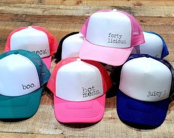 Customizable Neon Party Trucker Hat, Bachelor Crew, Beach Vacation