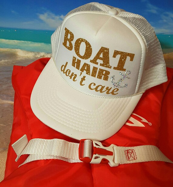 Boat Hair Don't Care White Trucker Hat Baseball and  Etsy