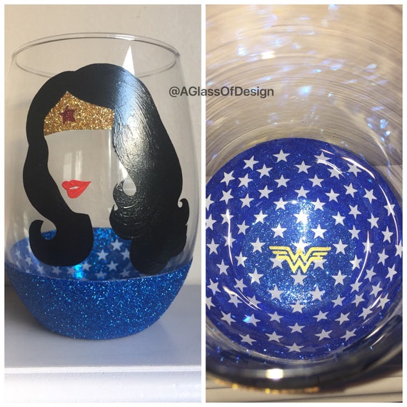 wonder woman wine glass