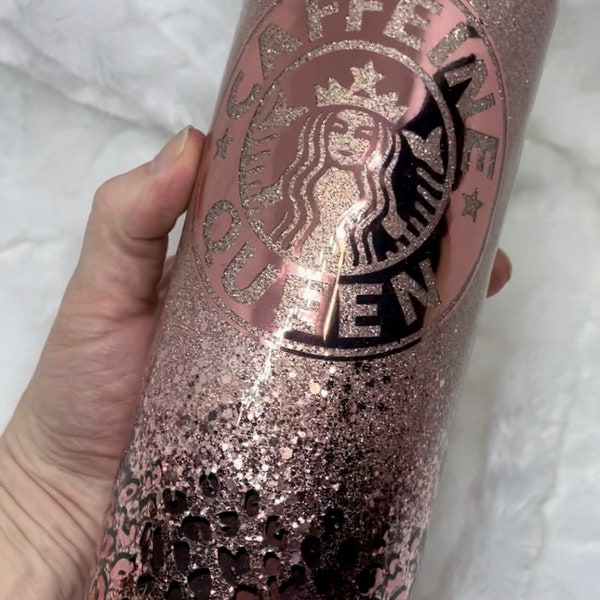 Caffeine Queen glitter tumbler