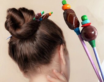 tribal hair sticks