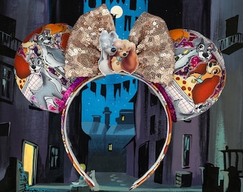 Lady and the Tramp Mouse Ears - Lady, Tramp, Minnie,Dogs, Mickey, Disney, magic Kingdom, Spagetti