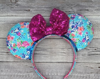 Mouse & Minnie Flower Summer Ears - Lily Inspired, Mouse, Castle, Magic Kingdom,