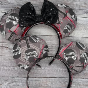 Kylo Ren Mouse Ears - Han Solo, Boba Fett, R2D2, C3P0, Leia, Luke, Darth Vader, Chewbaca, Minnie, Mouse, disney, Rey, BB-8