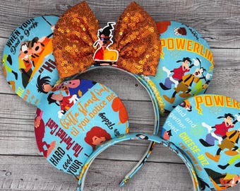 Goofy Movie Mouse Ears: strik met lovertjes, cartoon uit de jaren 90