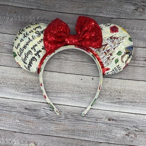 Beauty and the Beast Minnie Ears - Belle, Mouse, Minnie, Mouse, , Princess, Gaston, Rose, Magic Kingdom, be our guest