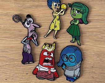 Inside Out Embroidered Iron On Patch - Pixar Cartoon Movie Characters DLAND