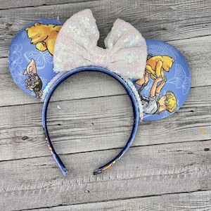 Blue Vintage Pooh Bear Mouse Ears - Minnie, Mouse, Eeyore, Tigger, Piglet Inspired Ears, , Honey