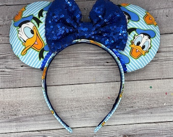 Donald Duck stripes Mouse Ears - Minnie, Mouse, Classic , Magic Kingdom, Toontown, boat, cruise, Daisy