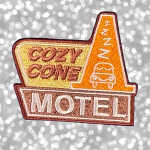 Patch termocolante Cozy Cone Motel - Jaqueta, mochila, chapéu Disney Ride, Car's Land, Relâmpago McQueen