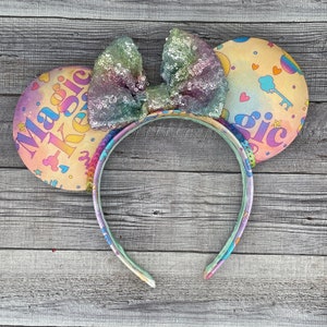 Pastel Magic Key holder Mouse Ears - Gift, land, Disney World, believe key, enchant, Annual pass holder