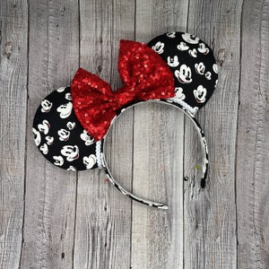 Classic Mouse Face Ears -castle, glitter, red dots, , steamboat willie, Mouse minnie love, disneyland, disney